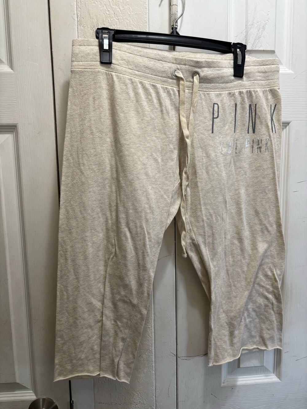 PINK Victoria's Secret Cream Drawstring pajamas pants